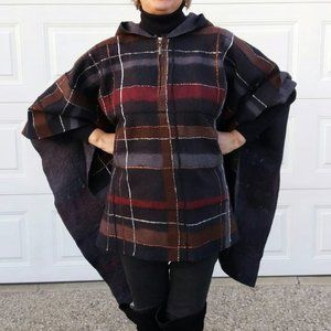 Hand felted poncho with hood.